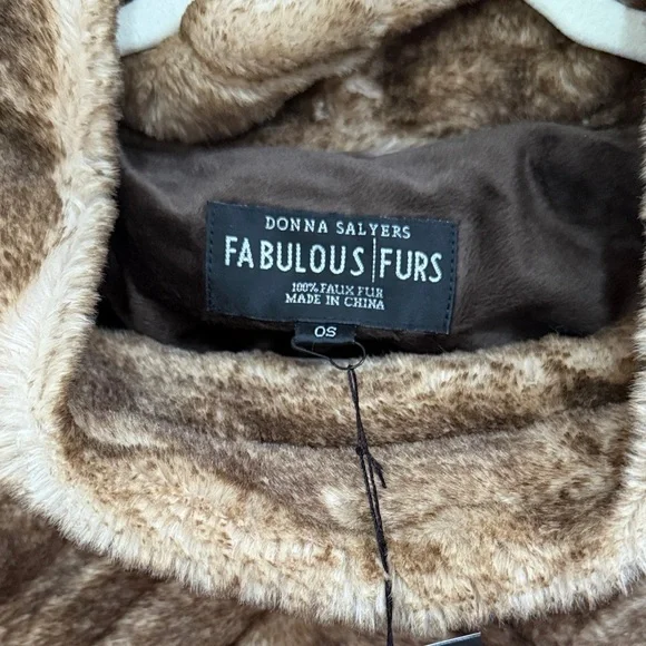 Fabulous Furs Donna Salyers Chocolate Brown Women's Poncho - Picture 2 of 5